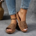 thumbnail image 2 of HAJWOH Orthopedic Sandals for Women Slip on Non Slip Arch Support Flat Wedge Sandals Lightweight Work Shoes 2026 New Soft Foam Shoes Brown 42, 2 of 3