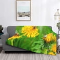 thumbnail image 5 of KLL Bees Pollinates A Yellow Dandelion Print Fleece Throw Blanket, Horizontal Fleece Bedding Cute Soft Blankets Comfy Fleece Flannel Plush Home Decor for Couch & Bed -50"x40", 5 of 9