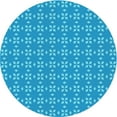 thumbnail image 1 of Ahgly Tapis Rond Lavable en Machine Intérieur Transitionnel Turquoise Bleu Vif, 7 Pieds Rond, 1 of 7