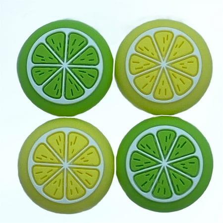 JenDore Green & Yellow Fruit 4Pcs Silicone Thumb Grip Caps for Nintendo Switch