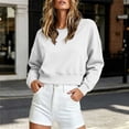 thumbnail image 2 of XuJwPNcy Crewneck Sweatshirts Women Lightweight Crop Tops Casual Basic Pullover Warm Comfortable Winter Clothes Outfit, 2 of 7