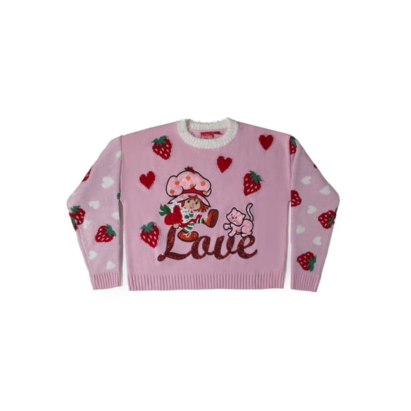 Strawberry Shortcake Women's Love Crewneck Pullover Sweaters, Sizes S-XL
