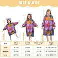 thumbnail image 4 of FORMRS Wearable Blanket Hoodie with Sleeves for Kids Cozy Flannel Sweatshirt, Large Purple Flowers, 4 of 7