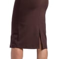 thumbnail image 3 of Fishers Finery Women's Ecofabric Ponte Stretch Long Pencil Skirt; Bodycon Slim Fit with Elastic Waist (Java, XS), 3 of 6