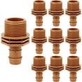 thumbnail image 1 of PVC to Drip Irrigation Adapter, 3/4" PVC Male Pipe Thread (MNPT) x 1/2" Drip Irrigation Barbed Coupling Drip Line to Threaded Hose Adapter Fittings (10 Pack) 3/4" MNPT to 1/2" Coupling, 1 of 7