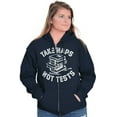 thumbnail image 3 of Funny Study Nerd Take Naps Not Tests Unisex Fleece Graphic Zip Up Hoodie Brisco Brands 3X, 3 of 5