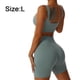 thumbnail image 2 of Pantalones cortos deportivos de manga corta de punto sin costuras, traje de yoga, traje de fitness, cuello en U, cuello cuadrado, traje de fitness sexy Zhivalor  BST3011203-3, 2 of 7
