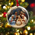 thumbnail image 4 of 2.9 in Carved Christmas Ornament, Christmas Tree Nativity Scene Hanging Ornaments, Nativity Scene Decor for Christmas Christian Family Holiday Wedding Home Styling, 4 of 6