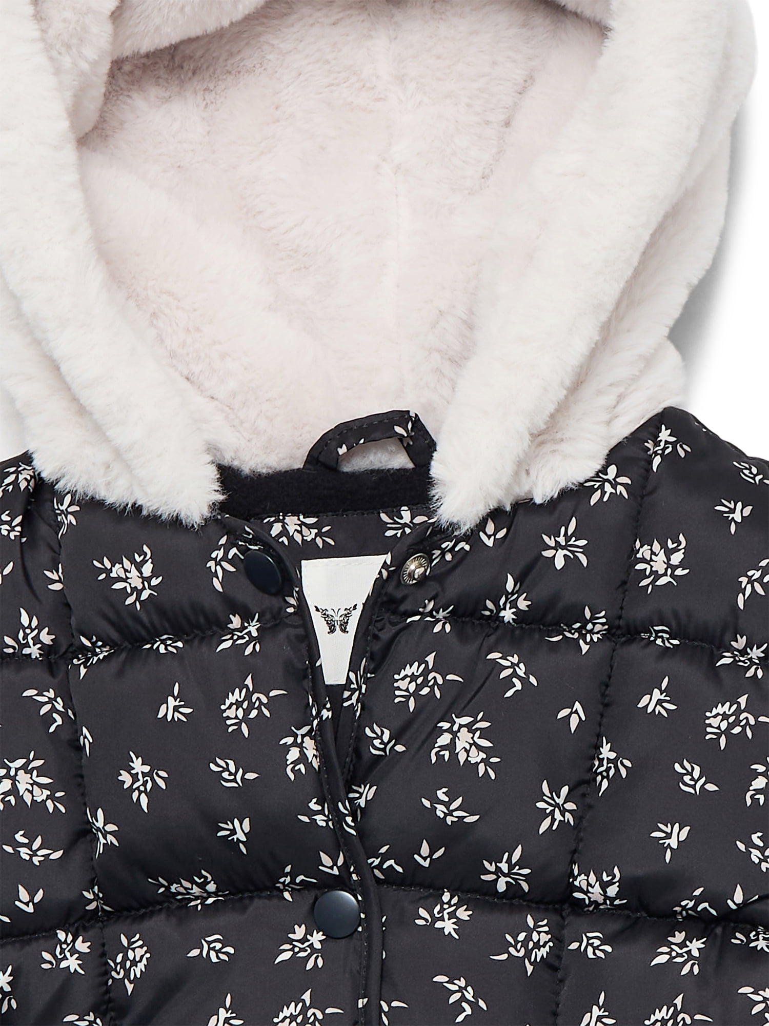 Jessica Simpson Toddler Girls' Quilted Puffer with Teddy-Bear Ear Hood, Sizes 2T-5T