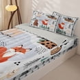 thumbnail image 3 of Castle Fairy Cute Camo Woodland Animal Zipper Full Size Comforter Sets with Fitted Sheet and 2 Pillowcases,Fox Bear Deer Puppy Pine Zipper Bedding Set,Gray Cream White,Grey Reversible,4pcs, 3 of 6