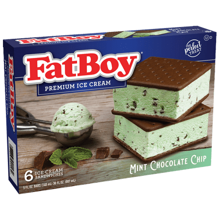 FatBoy Ice Cream Sandwich - Mint Chocolate Chip, 6 ct