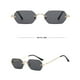thumbnail image 3 of Gafas de sol rectangulares de estilo punk Sonducket metal con prevención de rayos UV sin marco oro gris, 3 of 6