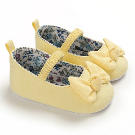 

Baby Girls Bowknot Mary Jane Shoes Flats Toddler Princess Shoes Soft Sole Kids Shoes