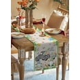 thumbnail image 5 of St. Patrick''s Day Table Runner 90 Inches Long Farmhouse Burlap Table Runners Shamrock Texture Green and Black Plaid Table Decoration Runner for Party Holiday Wedding Dinner 13"x90", 5 of 6