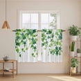thumbnail image 2 of Country Leaves Kitchen Curtains 54 Inch Length, Watercolor Green Leaf Branches Vine Botanical Tiers Curtains for Bathroom Bedroom Cafe, Light Filtering Window Treatment Drapes 2 Panels 42"Wx54"L, 2 of 8