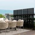 thumbnail image 2 of EastVita 1PC Metal Privacy Screen Outdoor, Freestanding Decorative Divider with Rust-Resistant Coating, Black Stripe 1, 2 of 8