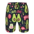 thumbnail image 4 of Disketp Men'S Swim Trunks Hawaiian Breathable Surf Beach Swimsuits Mesh Lining Beach Shorts With Pockets-Avocado Love, 4 of 9