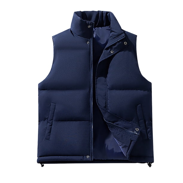 Puntoco Chaqueta Informal Sin Mangas Y Cálida Con Cuello Alto De Doble Cara Y Color Sólido A La Moda Para Hombre