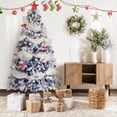 thumbnail image 2 of Árbol de Navidad artificial Patiomore azul de 6 pies con estampado de nieve, 2 of 7