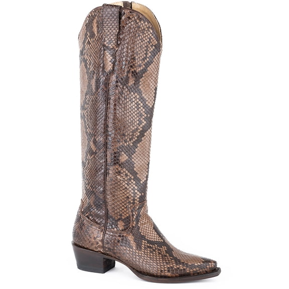 Women's Stetson Yasmin Python Boots Handcrafted Brown
