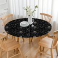thumbnail image 3 of Black Gothic Sun Moon Star Pattern Round Fitted Tablecloth with Elastic Edge,Dining Table Cover Waterproof,Outdoor Round Tablecloth for Camping,Dining,Indoor and Outdoor, 3 of 7