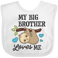 thumbnail image 3 of Inktastic My Big Brother Loves Me with Sloth and Hearts Boys or Girls Baby Bib, 3 of 4
