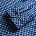 thumbnail image 6 of Fznquz Fleece Lined Men's Big and Tall Shirt Plaid Blue Long Sleeve Shirt Button Down Collared Flannel Men's Fashion, 6 of 7