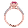 thumbnail image 2 of Mauli Jewels Rings for Women 1 Carat Diamond And Pear Shaped Created Ruby Ring 4-prong 10K Rose Gold, 2 of 6