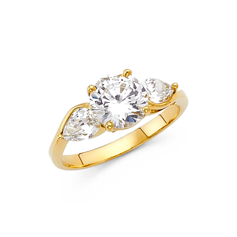 9ct Yellow Gold Solid Ladies Cubic Zirconia CZ Ring All Sizes Available NEW