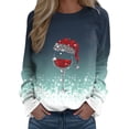 thumbnail image 3 of Kcodviy Blouse Décontractée de Noël pour Femmes, Imprimé, Col Rond, Veste de Sport avec Capuche, Chandail-Over à Col Rond, Manches Longues, Ample, 3 of 5
