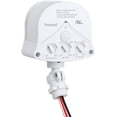 thumbnail image 1 of 240° & 360° Replacement Motion Sensor, Adjustable Time & Detection Sensitivity Up to 70 Feet Range, 4 Working Modes Outdoor Motion Detector for Security Floodlight, White, UL Listed, 1 of 6