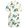 thumbnail image 4 of Yufatyle Womens Button Down Pajamas Set Short Sleeve Sleepwear Summer Soft Floral Pj Lounge Set Loose Nightwear 2XL, 4 of 5
