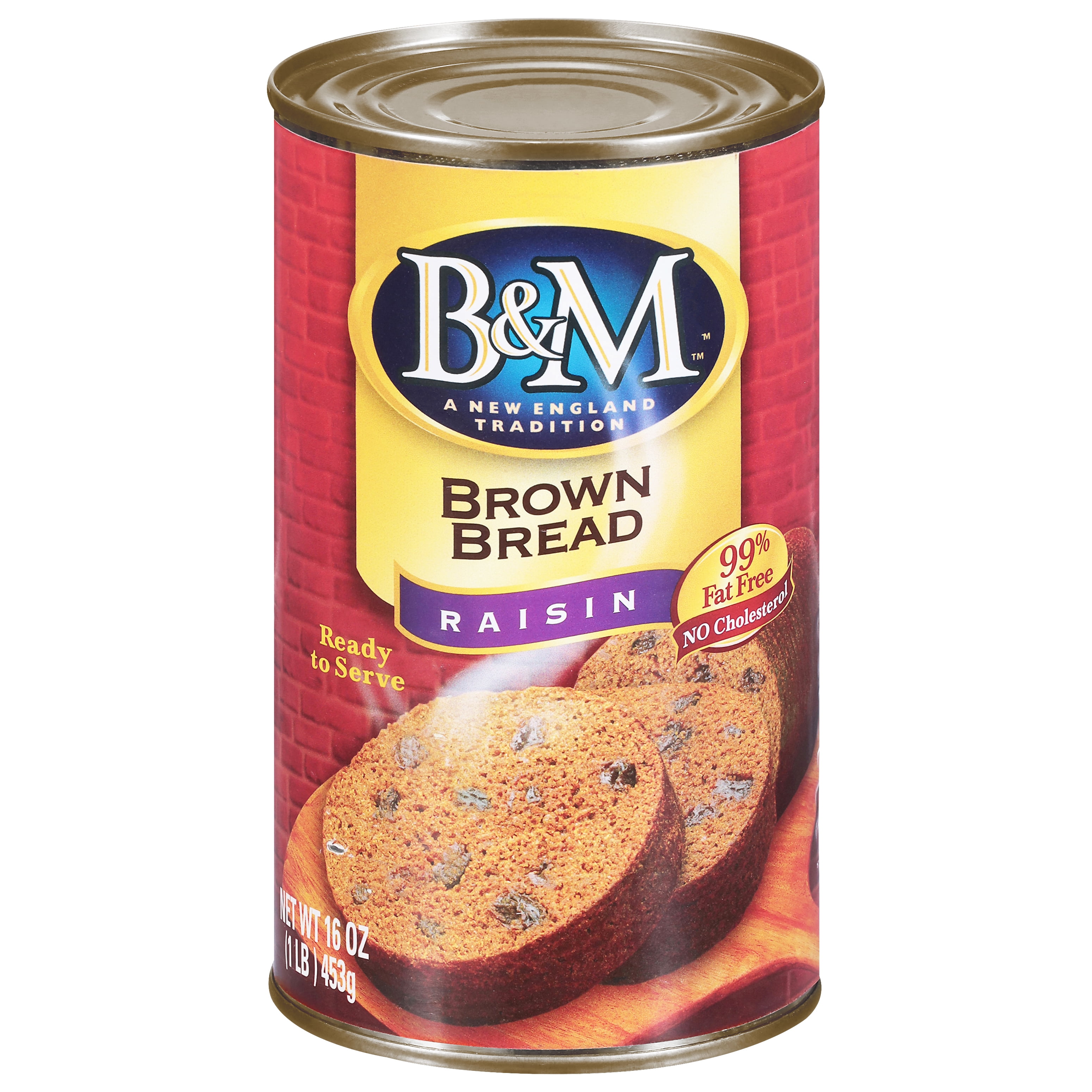 (2 pack) B&M Brown Bread Raisin, Shelf-Stable, 16 oz Can
