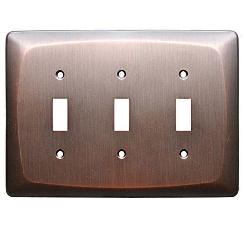 Allen Lot of 2 Roth Triple Toggle Wall Plate Dark Oil-Rubbed Bronze Finish
