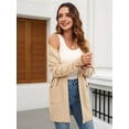 thumbnail image 5 of Women'S Casual Solid Color Long Placket Sweater Soft Knit Oversized Cardigan for Women Jacket Cream White S, 5 of 9