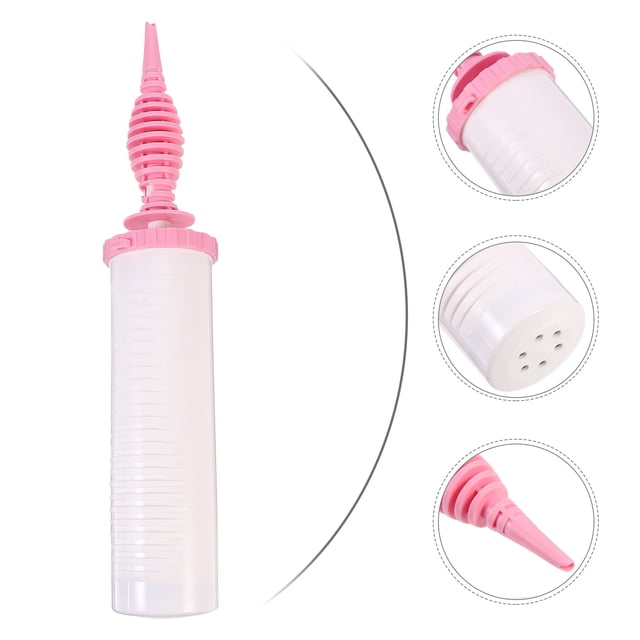 FENGGUIQU 1Pc Balloon Inflator Hand Held Air Pump Portable Pink Plastic Manual Pump for Balloons