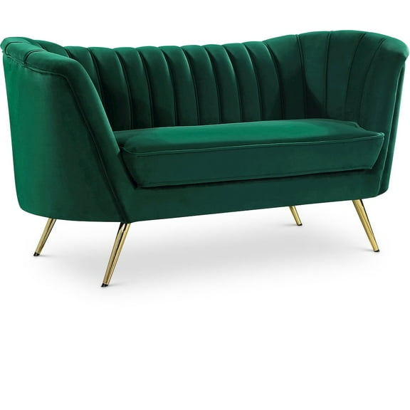 Meridian Furniture Margo Green Velvet Loveseat