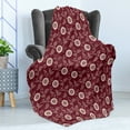 thumbnail image 4 of Maroon Soft Flannel Fleece Throw Blanket, Repetitive Vintage Bicolor Floral Daisy Leaves Peduncles Illustration Print, Cozy Plush for Indoor and Outdoor Use, 50" x 60", Maroon Champagne, by Ambesonne, 4 of 5