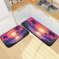 thumbnail image 7 of Coolnut Beach Sunset 2 Pieces Kitchen Rugs and Mats Sets,Non Slip Absorbent Floor Mat for Kitchen, Floor Home, Office, Sink, Laundry Home Decor, 7 of 7