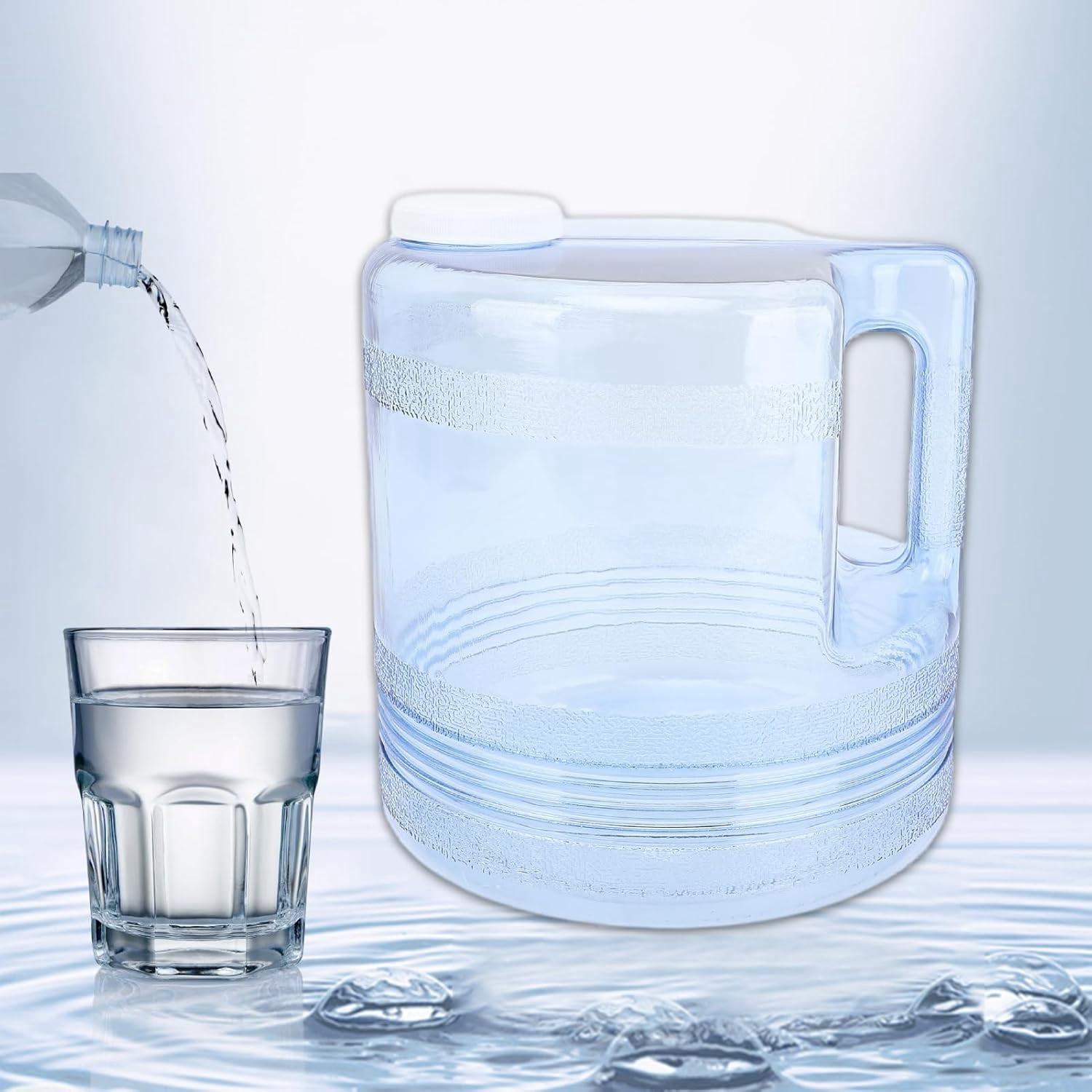 4L Water Distiller Collector Bottle Large Capacity Plastic Container Pot With Cover Handle For Countertop