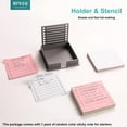 thumbnail image 2 of Sticky Note Holder Compatible with Post It Notes, 3x3 Sticky Pads Dispenser with Stencil, Memo Pad Organizer with Line Box Drawing Template for Office and Home, 2 of 7