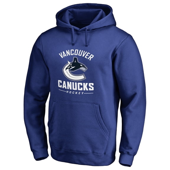Men's Royal Vancouver Canucks Team Lockup Fitted Pullover Hoodie