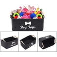 thumbnail image 3 of Dog Toy Storage Basket, Collapsible Bins Organizer with Cute Bone/Design for Organizing Pet Supplies, Blankets, and Accessories, Living Room Home Decor Gray, 3 of 5