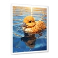 thumbnail image 2 of Designart "River Swimming with a Yellow Duck" Animals Framed Wall Art - Traditional Yellow Duck Entryway Framed Wall Art, 2 of 6