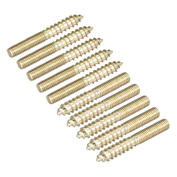 Unique Bargains M5x40mm Hanger Bolts, 12 Pack Double Ended Thread Dowel Screws for Wood Furniture