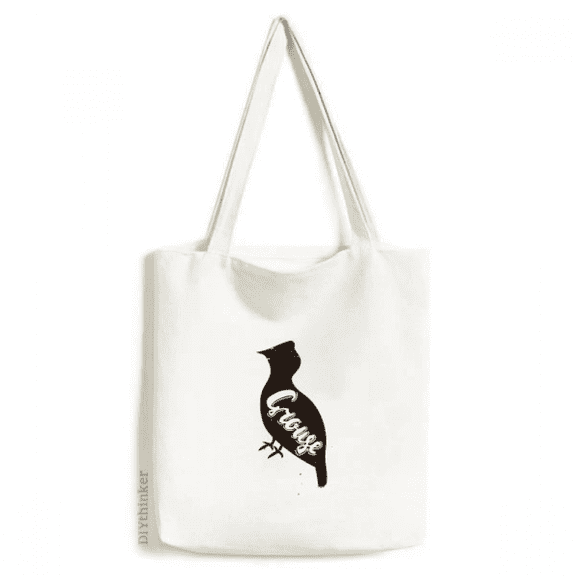 Grouse Black And White Animal Tote Canvas Bag Shopping Satchel Casual Handbag