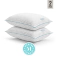 thumbnail image 3 of MARTHA STEWART Heirloom Jacquard Bed Pillows Standard / Queen Size Set Of 2, 385 Thread Count, TENCEL™ Lyocell and Cotton Blend Pillow, For All Sleep Positions, 20" x 28", White, 3 of 8