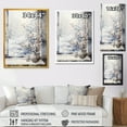 thumbnail image 4 of Designart "Winter Window View of Floral Snow I" Landscapes Framed Wall Art - Traditional White Japan Hallway Framed Wall Art Decor, 4 of 6