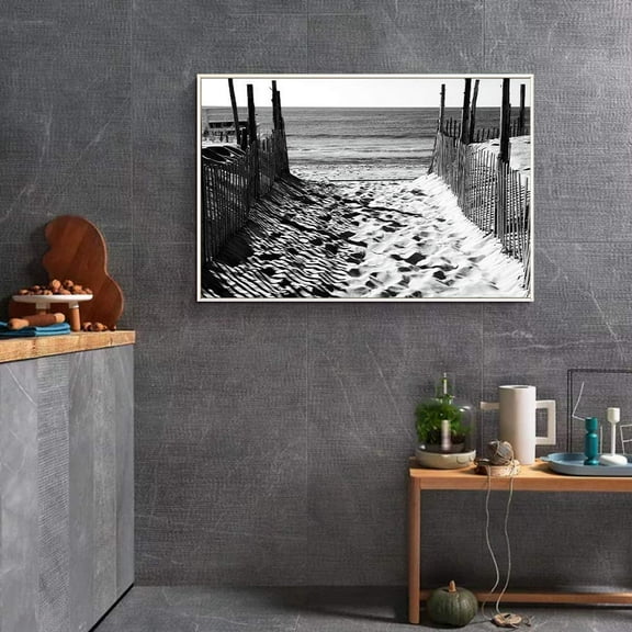 wall26 Floating Framed Canvas Wall Art for Living Room, Bedroom Black and White Landscape Canvas Prints for Home Decoration Ready to Hang - 24x36 inches