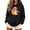 Black, variant on Women's Minimalist Spooky Halloween Hoodie Understated Casual Daily Pullover